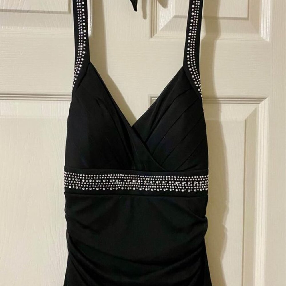 Classic Black Gown with Beaded Accents Size Small